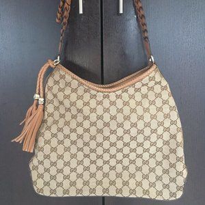 Leather braided Shoulder Bag